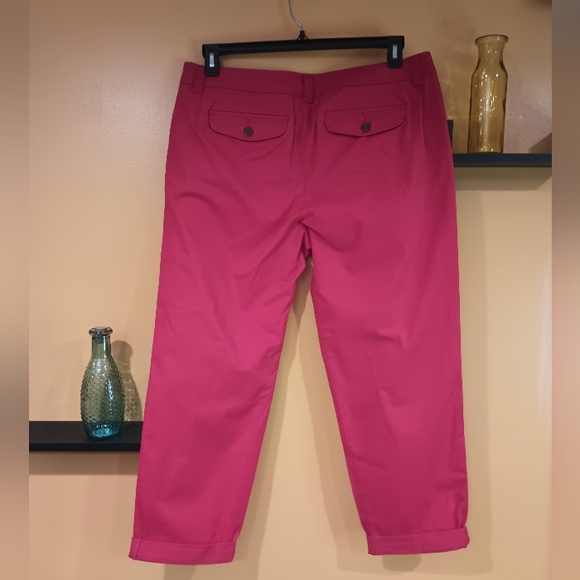 Liz Claiborne Red Chino Cropped Pants Size 12 - Picture 8 of 11